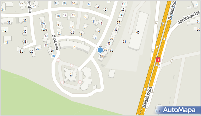 Tychy, Zacisze, 57, mapa Tychów