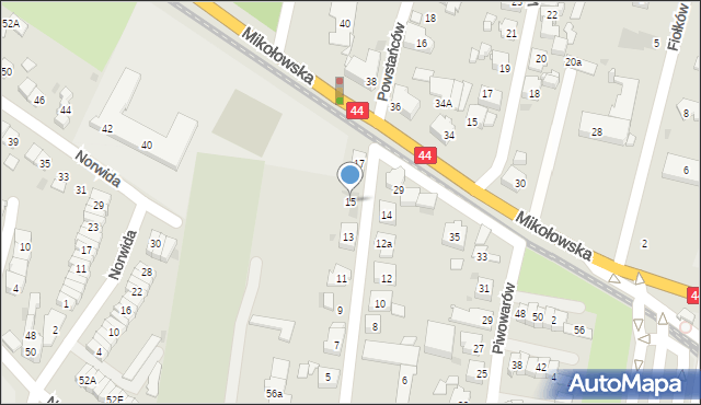 Tychy, Zakątek, 15, mapa Tychów