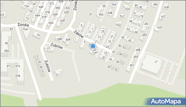 Tychy, Żaków, 12, mapa Tychów