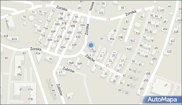 Tychy, Żaków, 3, mapa Tychów