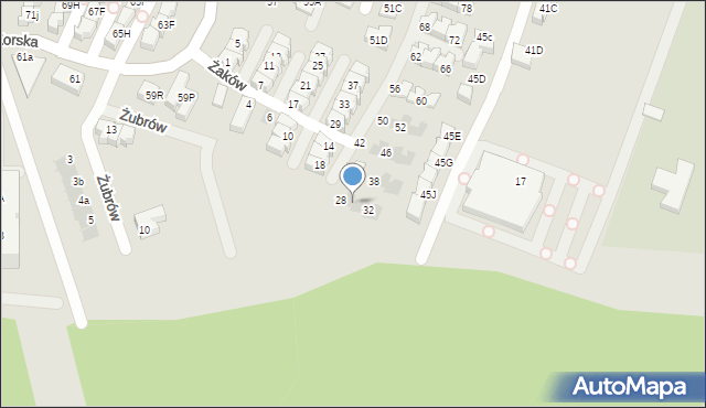 Tychy, Żaków, 30, mapa Tychów