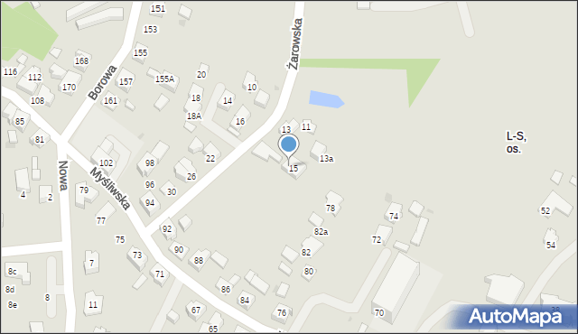 Tychy, Żarowska, 15A, mapa Tychów