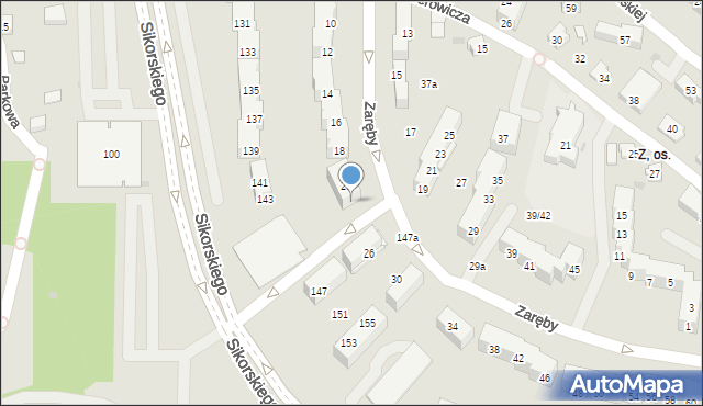 Tychy, Zaręby Rudolfa, 22, mapa Tychów