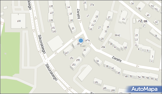 Tychy, Zaręby Rudolfa, 28, mapa Tychów