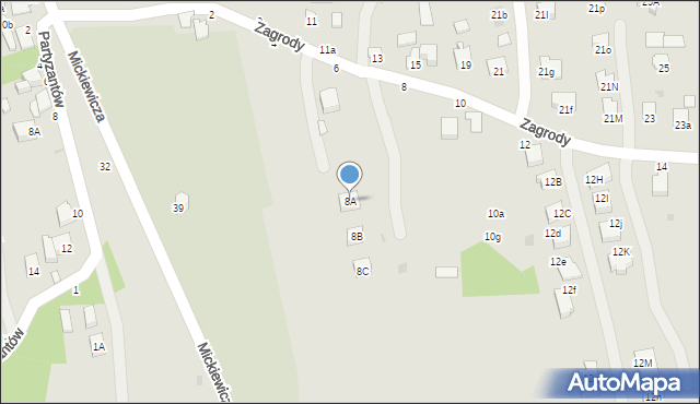 Tyczyn, Zagrody, 8A, mapa Tyczyn