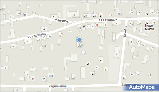 Tykocin, Zagumienna, 21, mapa Tykocin