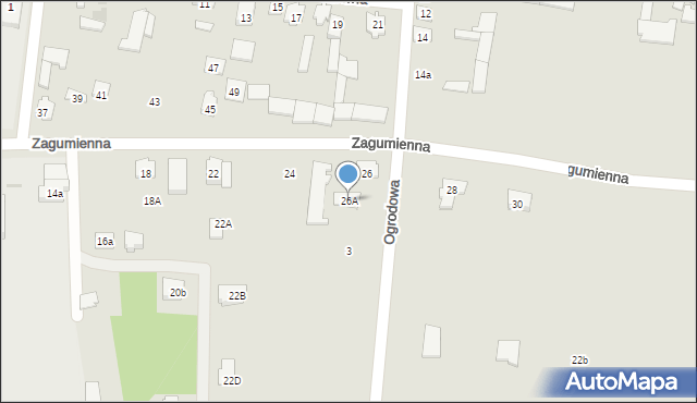 Tykocin, Zagumienna, 26A, mapa Tykocin