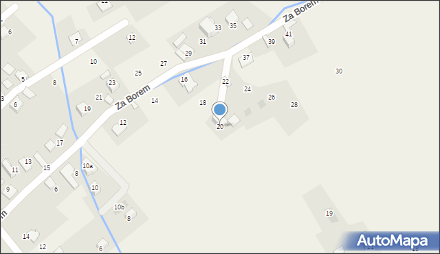 Ujsoły, Za Borem, 20, mapa Ujsoły