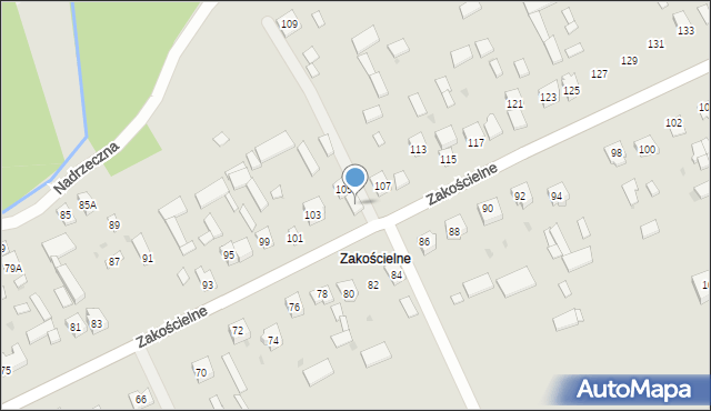 Urzędów, Zakościelne, 105A, mapa Urzędów