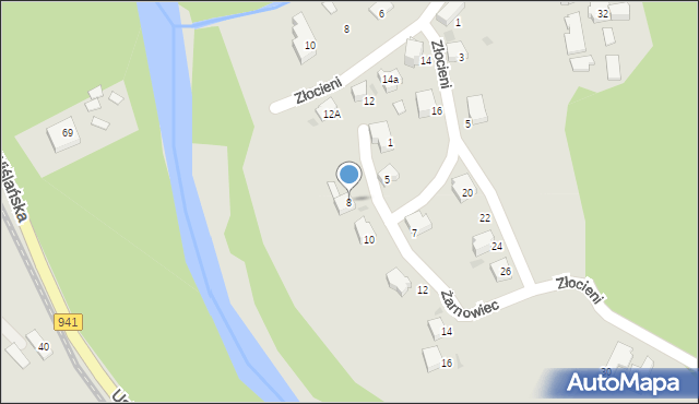 Ustroń, Żarnowiec, 8, mapa Ustroń