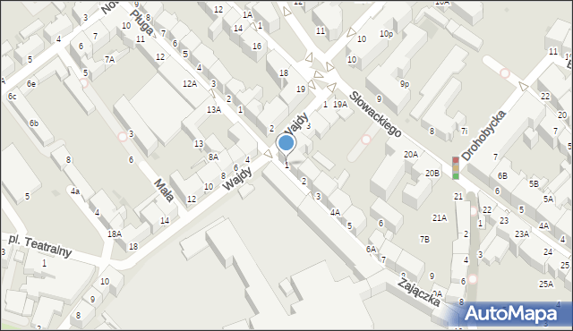 Wałbrzych, Zajączka Józefa, gen., 1, mapa Wałbrzycha