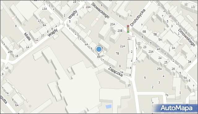 Wałbrzych, Zajączka Józefa, gen., 6A, mapa Wałbrzycha