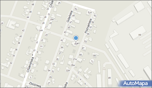 Wałcz, Zaułek Chełmiński, 41A, mapa Wałcz