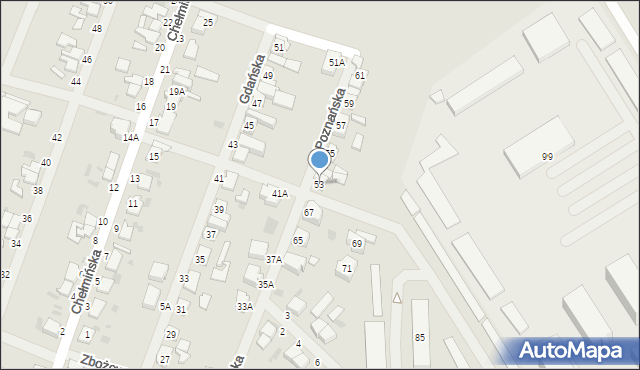 Wałcz, Zaułek Chełmiński, 53, mapa Wałcz