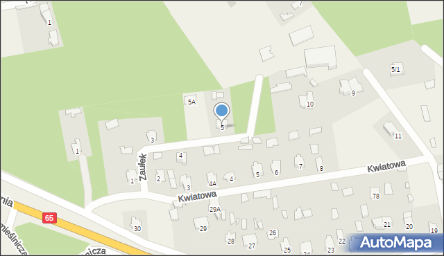 Waliły-Stacja, Zaułek, 5, mapa Waliły-Stacja