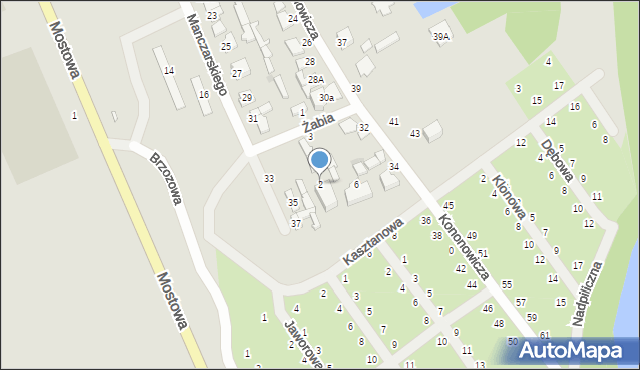 Warka, Żabia, 2, mapa Warka