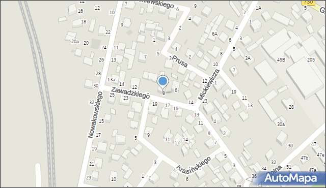 Warka, Zawadzkiego Aleksandra, gen., 8, mapa Warka