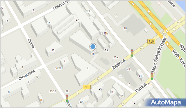 Warszawa, Zajęcza, 2b, mapa Warszawy