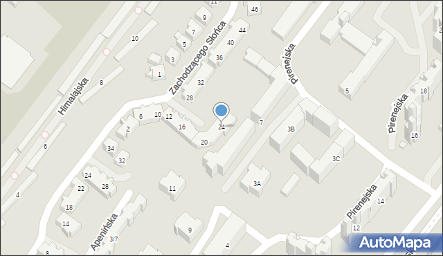 Warszawa, Zachodzącego Słońca, 24, mapa Warszawy