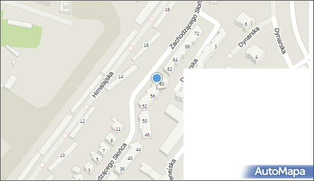 Warszawa, Zachodzącego Słońca, 58, mapa Warszawy