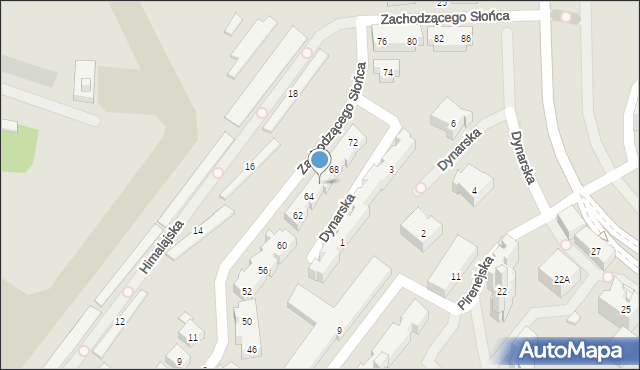 Warszawa, Zachodzącego Słońca, 66, mapa Warszawy