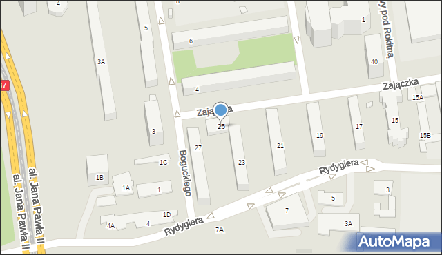 Warszawa, Zajączka Józefa, gen., 25, mapa Warszawy