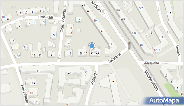 Warszawa, Zajączka Józefa, gen., 24, mapa Warszawy