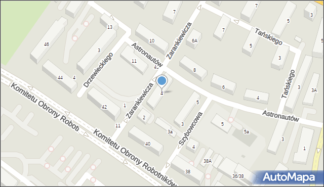 Warszawa, Zarankiewicza Kazimierza, 4, mapa Warszawy