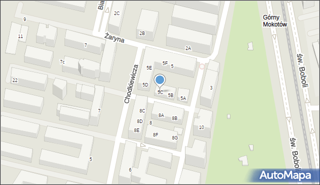 Warszawa, Żaryna Stanisława, 5C, mapa Warszawy