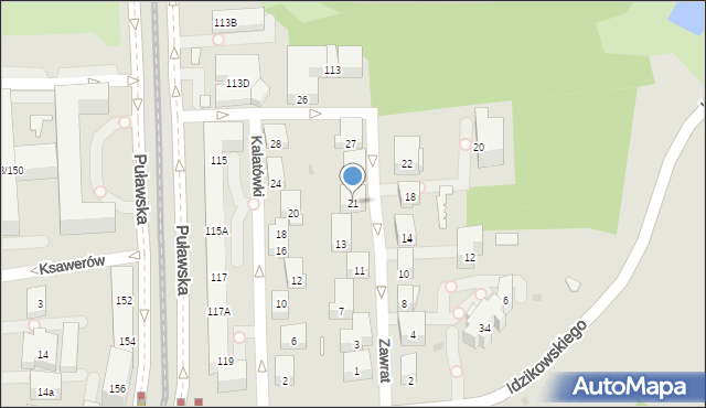 Warszawa, Zawrat, 21, mapa Warszawy