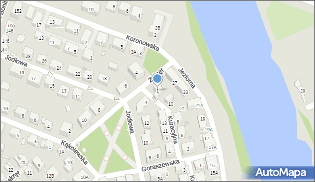 Warszawa, Zakręt, 1, mapa Warszawy