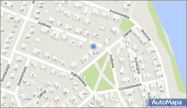 Warszawa, Zakręt, 8, mapa Warszawy
