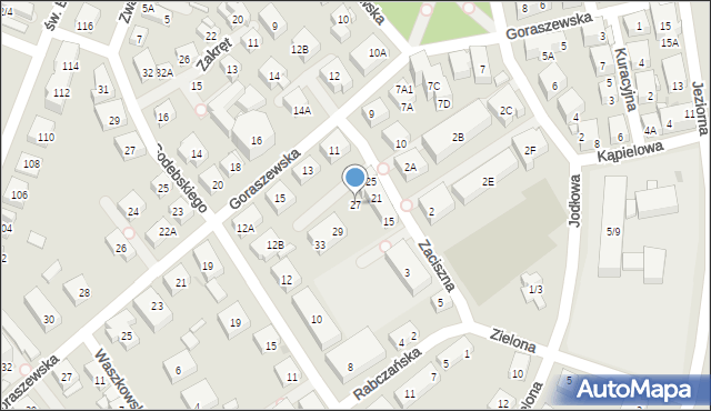 Warszawa, Zaciszna, 27, mapa Warszawy