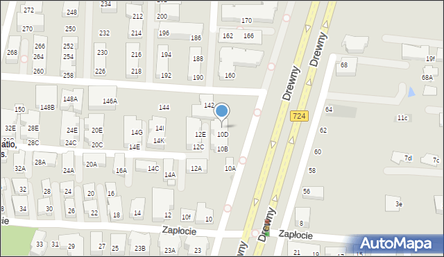 Warszawa, Zapłocie, 10E, mapa Warszawy