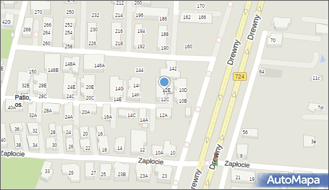 Warszawa, Zapłocie, 12D, mapa Warszawy