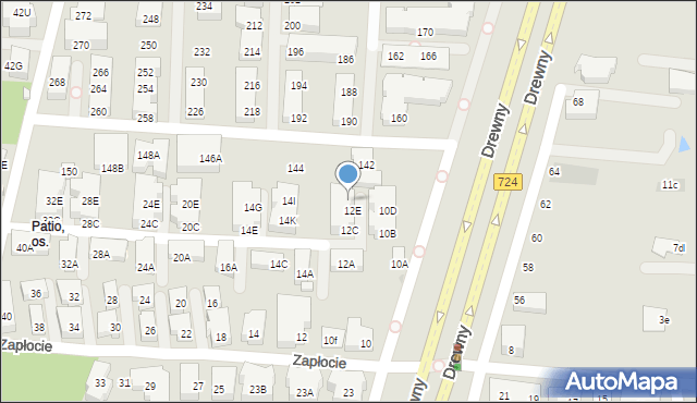 Warszawa, Zapłocie, 12F, mapa Warszawy