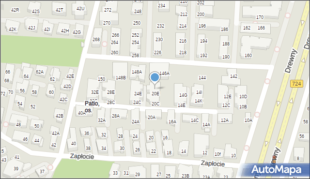 Warszawa, Zapłocie, 20F, mapa Warszawy