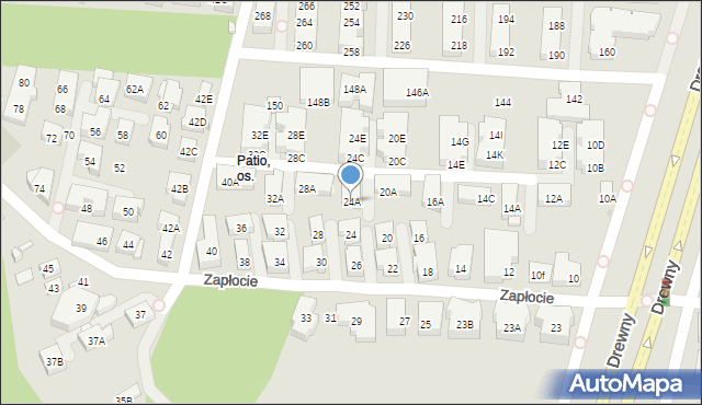 Warszawa, Zapłocie, 24A, mapa Warszawy