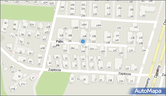 Warszawa, Zapłocie, 24B, mapa Warszawy