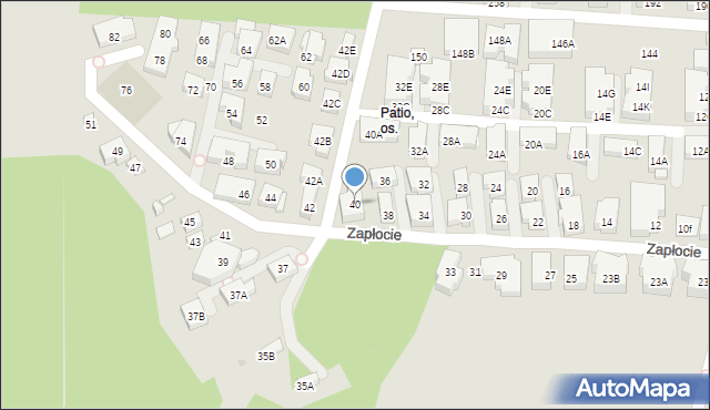 Warszawa, Zapłocie, 40, mapa Warszawy