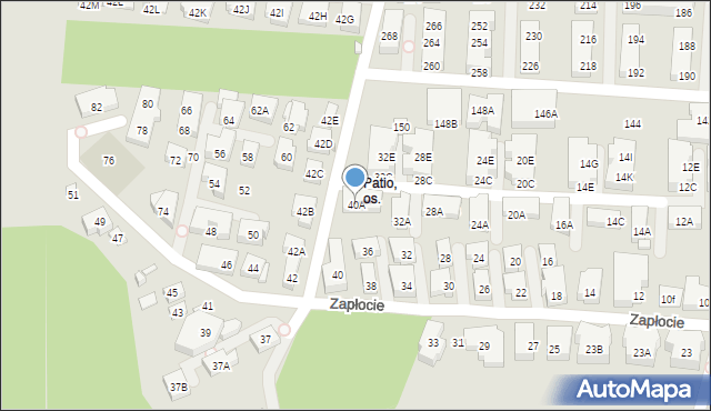 Warszawa, Zapłocie, 40A, mapa Warszawy