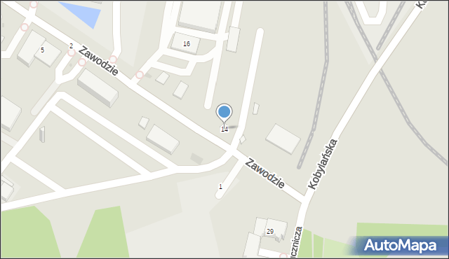 Warszawa, Zawodzie, 14, mapa Warszawy