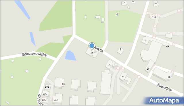 Warszawa, Zawodzie, 25, mapa Warszawy