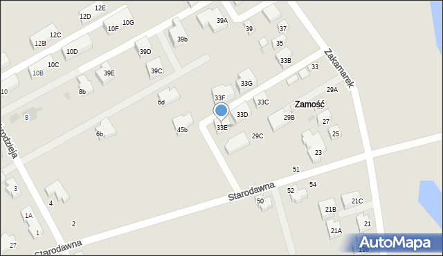 Warszawa, Zakamarek, 33E, mapa Warszawy