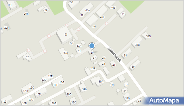 Warszawa, Zakamarek, 49, mapa Warszawy