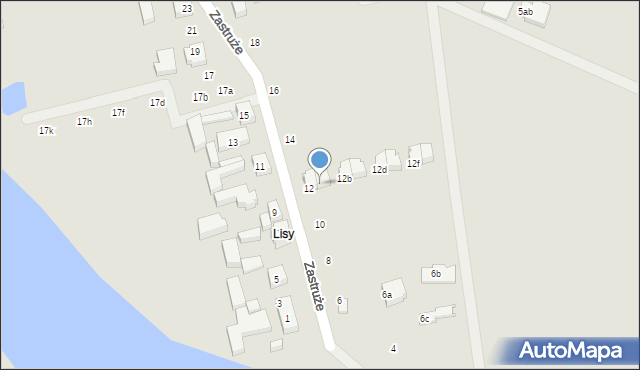 Warszawa, Zastruże, 12a, mapa Warszawy