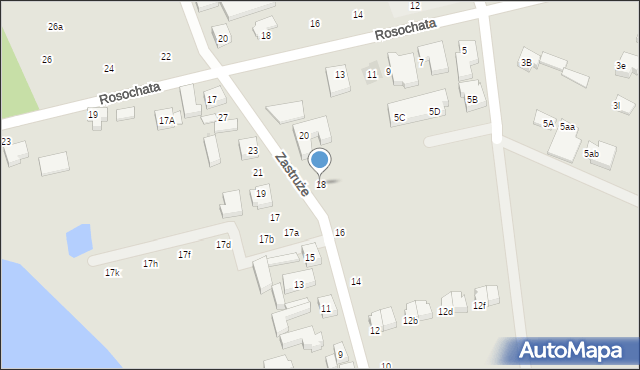 Warszawa, Zastruże, 18, mapa Warszawy