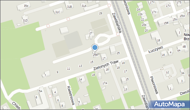 Warszawa, Zawiślańska, 25A, mapa Warszawy