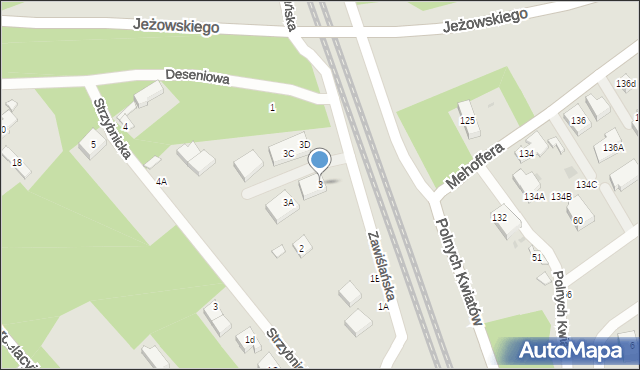 Warszawa, Zawiślańska, 3, mapa Warszawy