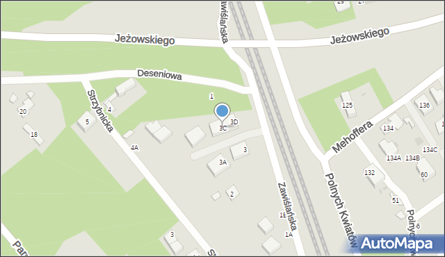 Warszawa, Zawiślańska, 3C, mapa Warszawy